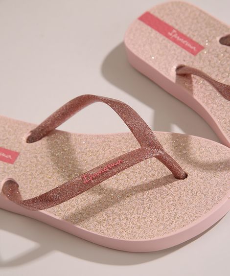Chinelo Infantil com Glitter Ipanema Grendene Rosa Claro