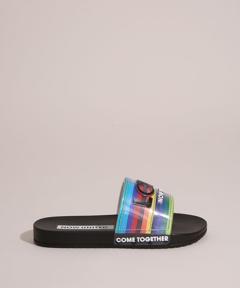 Chinelo Slide Infantil "Love" Now United Grendene Preto
