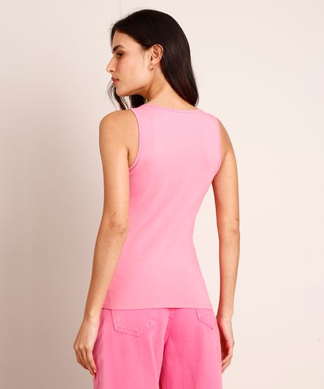 regata básica decote redondo rosa chiclete
