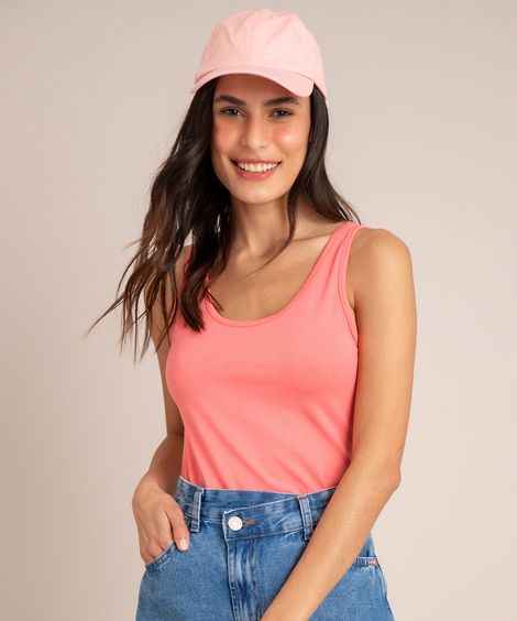 regata básica decote redondo rosa médio