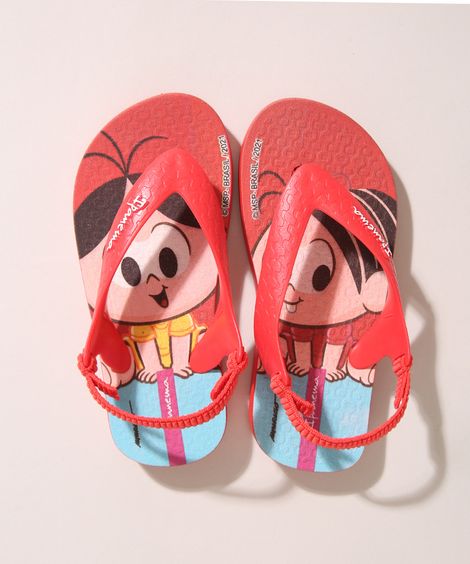 Chinelo Infantil com Elástico Turma da Mônica Baby Ipanema Vermelho