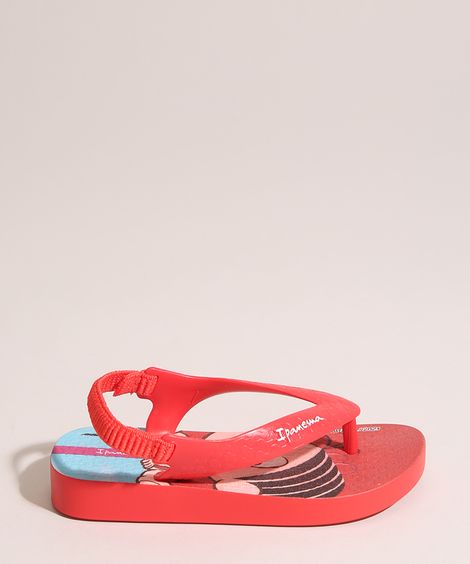 Chinelo Infantil com Elástico Turma da Mônica Baby Ipanema Vermelho