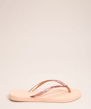 chinelo slim glitter havaianas rosa