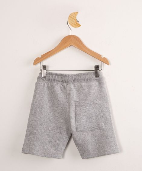Bermuda Infantil de Moletom Cinza Mescla
