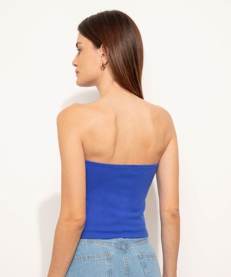 Blusa Feminina Mindset Tomara que Caia com Torcido Decote Princesa Azul Royal