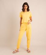 conjunto-basico-de-camiseta-cropped-com-bolso-manga-curta-decote-redondo---calca-jogger-de-moletom-cintura-media--amarelo-claro-1006882-Amarelo_Claro_1