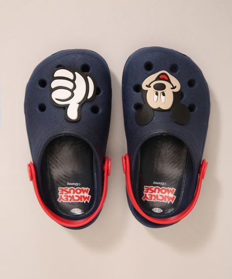 Babuche Infantil Mickey Mouse Azul Marinho