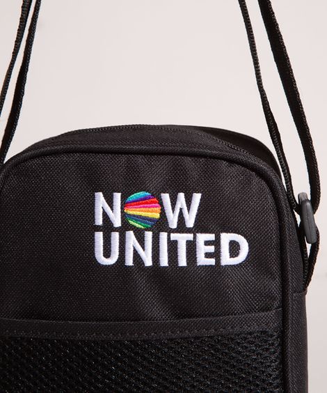 Shoulder Bag Infantil com Bordado Now United Preta