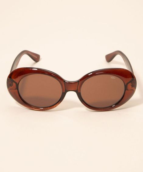 Óculos de Sol Feminino Oval Yessica Marrom