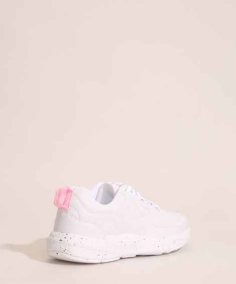 Tênis Chunky Feminino Esportivo com Recortes Branco