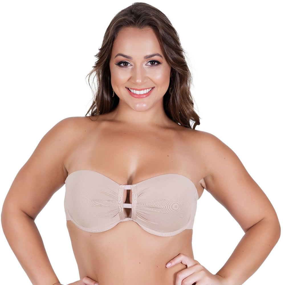 Sutiã Tomara que Caia Plus Size com Bojo em Microfibra + Extensor Bege - DM454-ES06 Menor preço em Sutiã Tomara que Caia Plus Size com Bojo em Microfibra + Extensor Bege - DM454-ES06