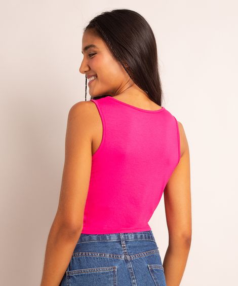 regata cropped básica com nó pink