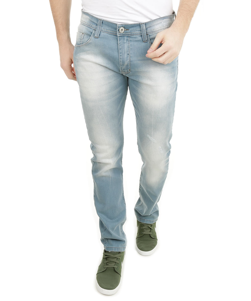 Calça Jeans Slim Azul Claro