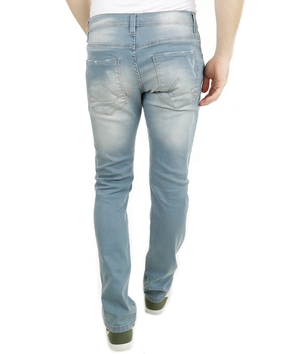 Calça Jeans Slim Azul Claro