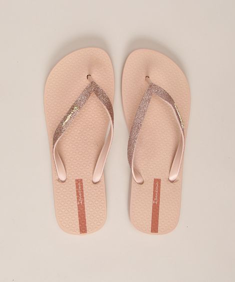 chinelo feminino com glitter ipanema rosa