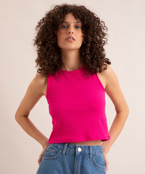 cropped de viscose básico pink