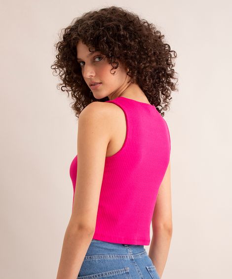 cropped de viscose básico pink