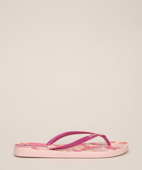 chinelo feminino estampado jardins ipanema rosa