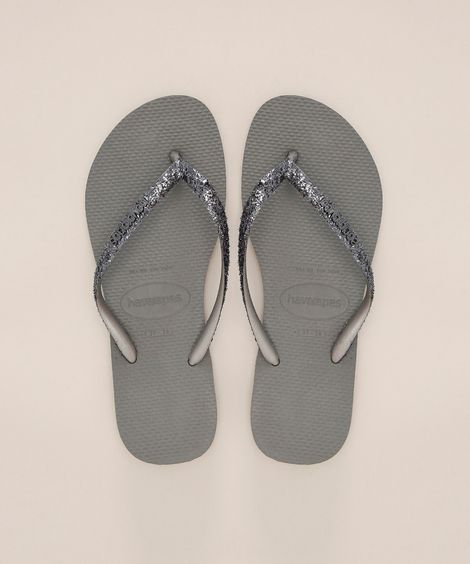 chinelo slim glitter ii havaianas cinza