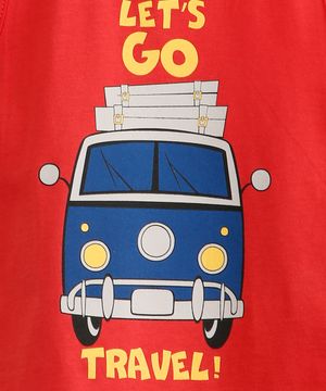 conjunto infantil de regata "let's go travel" vermelha  + short de moletom cinza mescla escuro