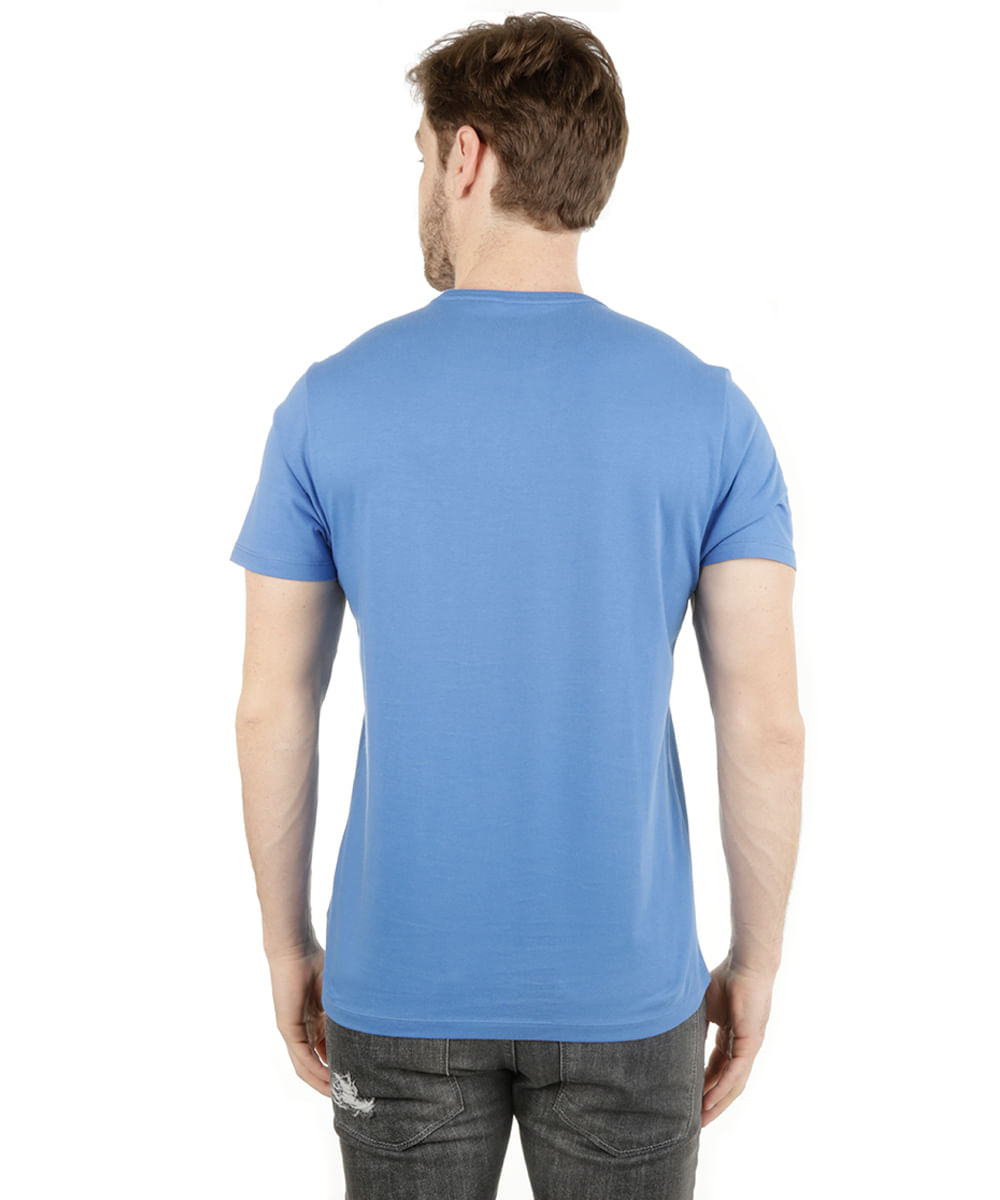 Camiseta com Bolso Azul
