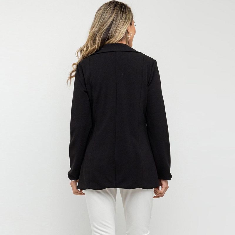 blazer crepe 7/8 puxador pop me preto - C&A