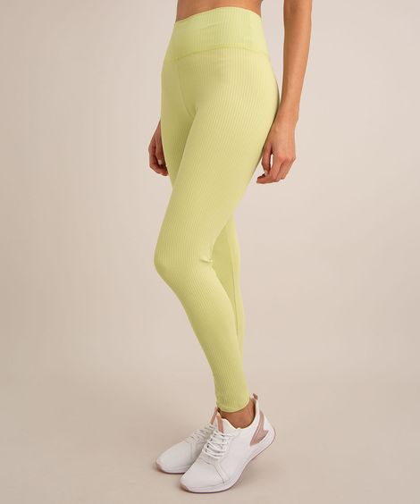 calça legging canelada esportiva verde