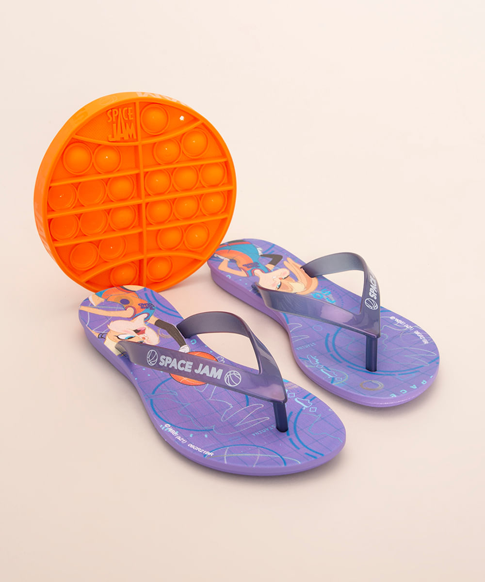 chinelo infantil space jam grendene + pop it lilás é boa?