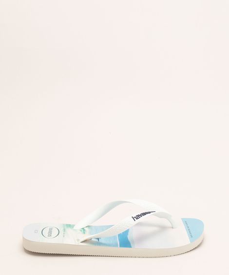 chinelo masculino estampado mar havaianas hype branco