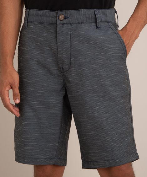 bermuda reta texturizada com bolso  azul