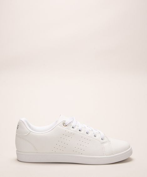 tênis feminino casual com furos esportivo branco