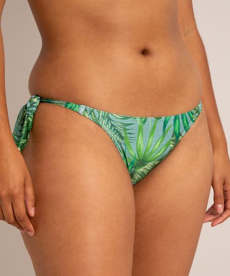 biquíni calcinha tanga estampado folhagem com proteção uv50+ verde