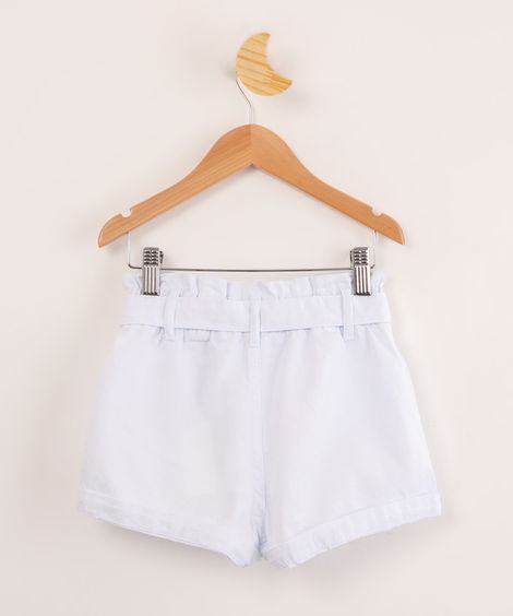short infantil de sarja clochard com amarração branco
