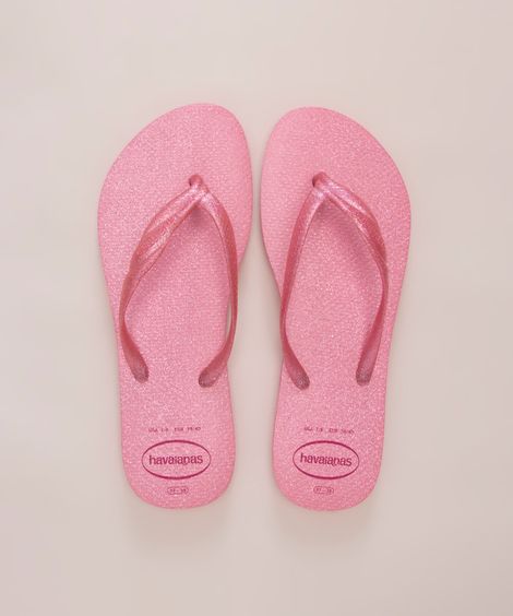 chinelo feminino havaianas fantasia gloss rosa
