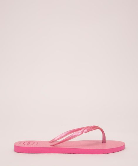 chinelo feminino havaianas fantasia gloss rosa