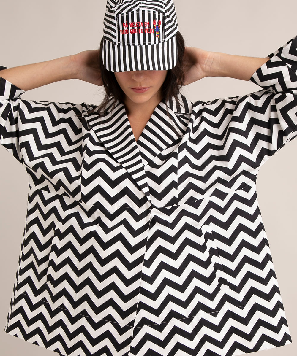 Blazer com print chevron, da C&A