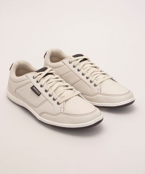 sapatênis masculino cano baixo com cadarço off white