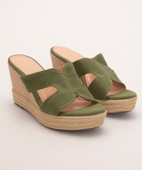 tamanco feminino plataforma via uno  verde