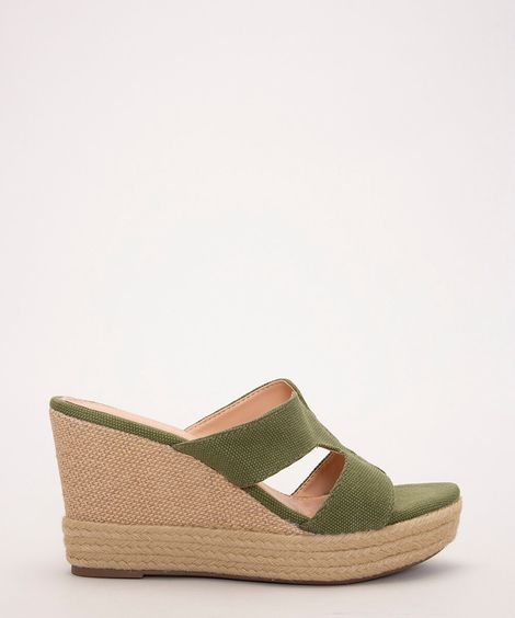 tamanco feminino plataforma via uno  verde