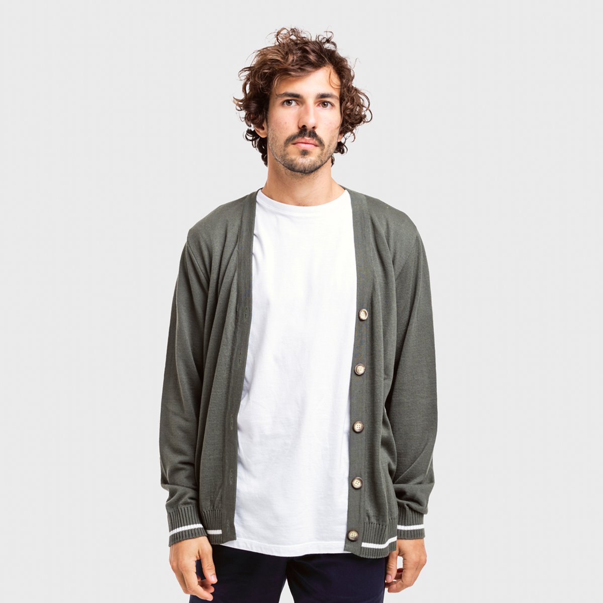 cardigan verde masculino