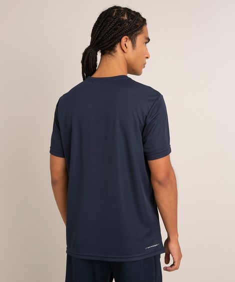 camiseta com degradê manga curta gola careca esportivo azul marinho