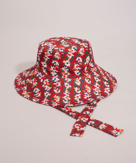 chapéu bucket hat dupla face com faixa estampado floral lulu novis multicor