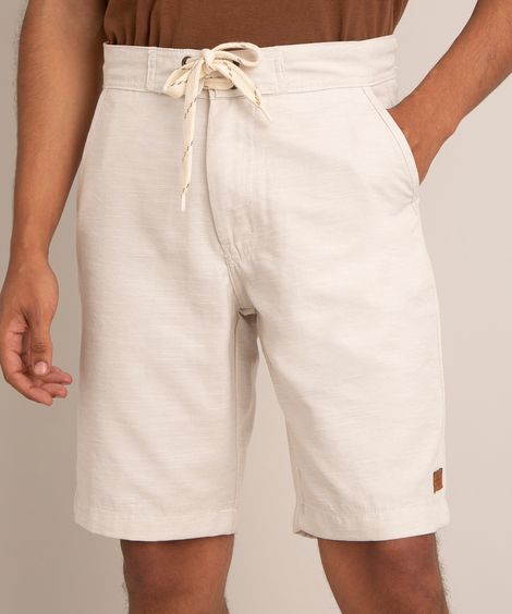 bermuda reta com cordão off white