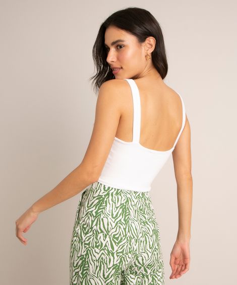 regata cropped alça larga decote reto branca