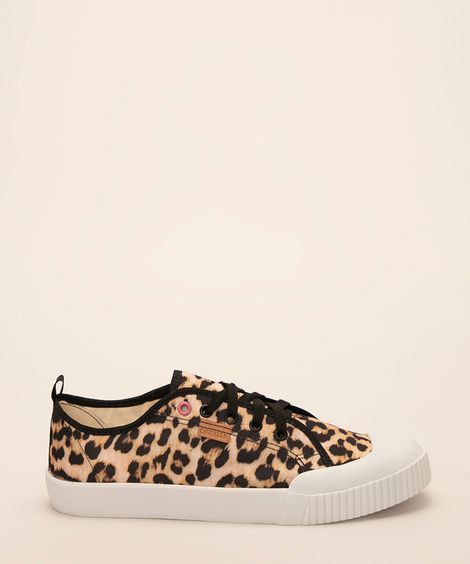 tênis feminino estampado animal print onça oneself multicor