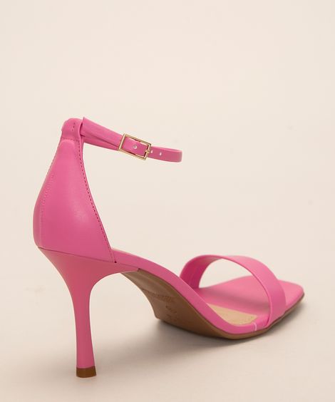 sandália feminina salto médio fino oneself pink