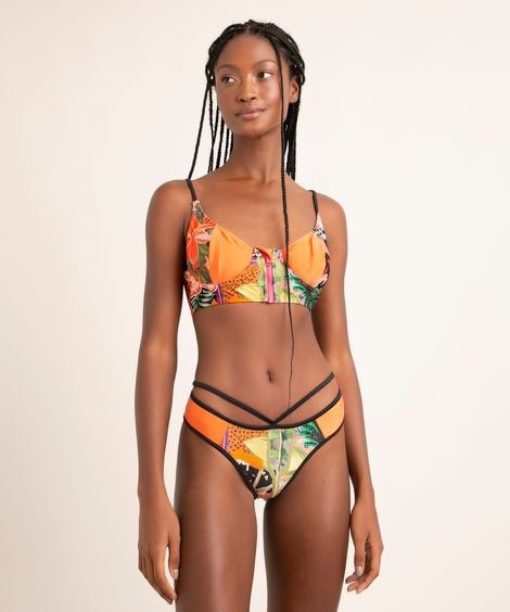 biquíni calcinha tanga strap estampado carioca proteção uv50+ além dos mares rio de janeiro ludmilla laranja