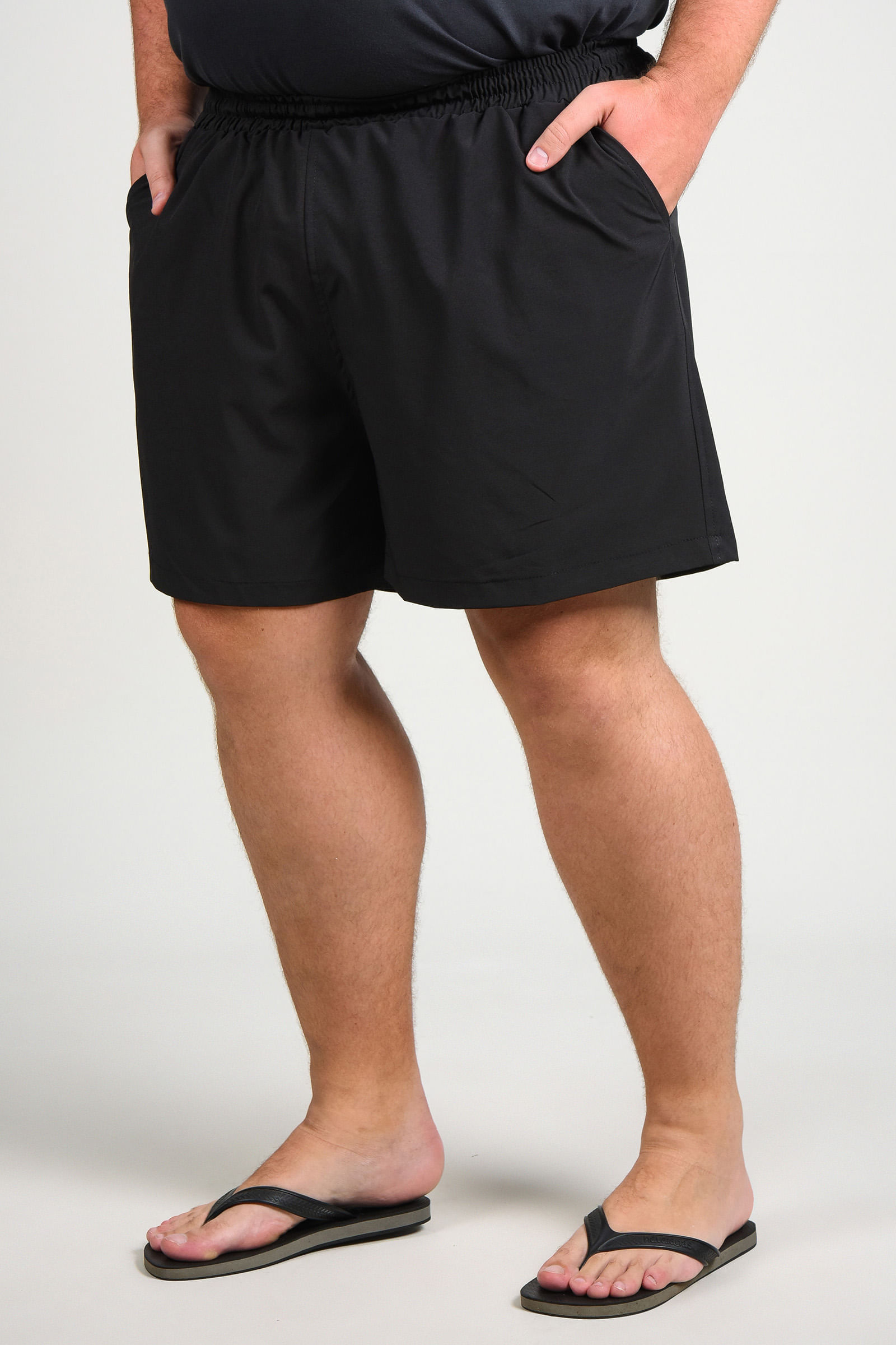 Short tactel com elastano Kauê Plus Size preto