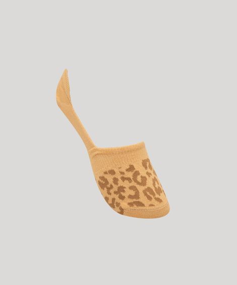 meia sapatilha animal print caramelo
