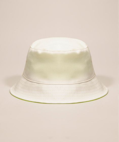 chapéu bucket hat feminino dupla face bege claro